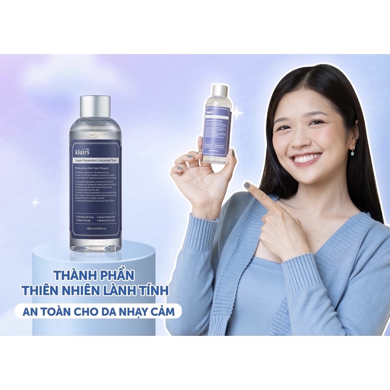 Combo Toner Klairs Unscented + Serum Vitamin C Klairs Freshly Juiced