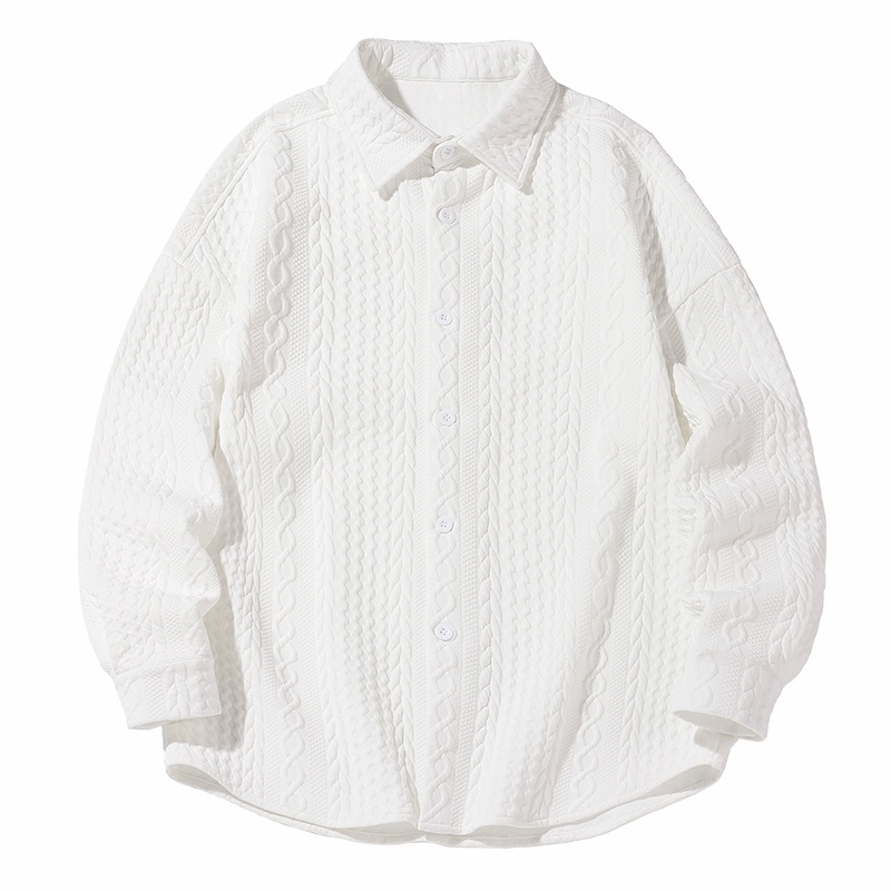 Áo Sơ Mi Dài Tay Dáng Rộng Dập Nổi Họa Tiết Naiche Thời Trang Xuân Thu Cho Nam