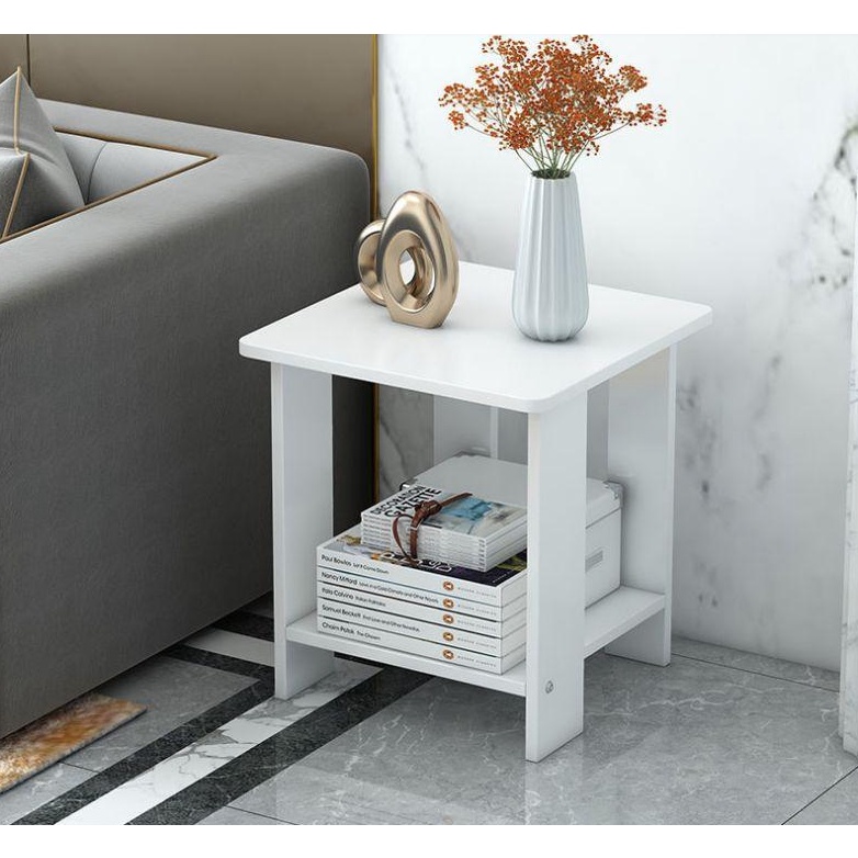 Kệ đầu giường 2 tầng Hình Vuông, kích thước 40cm ,màu sắc tùy chọn TRẮNG/ VÂN GỖ, hàng New 2022