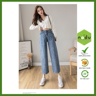Quần jean bò nữ ống rộng quần jean bò ống suông Quần jeans nữ cạp cao hottrend 2022 NoDuJean