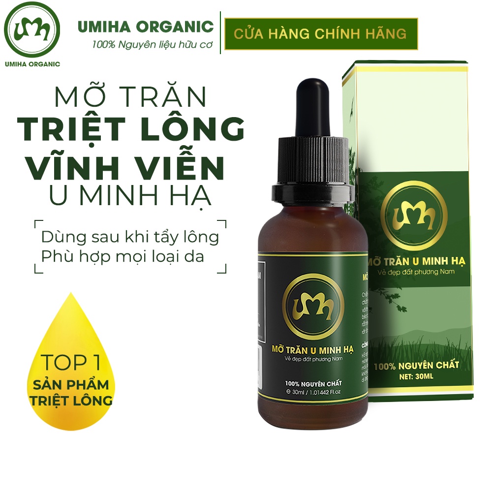 Mỡ Trăn triệt lông U Minh Hạ (10/30ml) nguyên chất UMIHA ORGANIC | Dùng cho chân tay nách và vùng kín an toàn hiệu quả