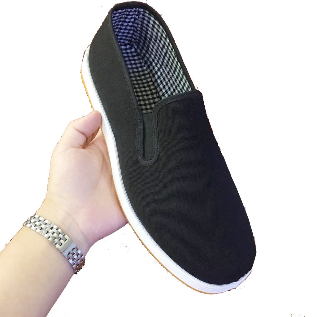 Giày Vải Oxford Màu Đen Mũi Vuông Thời Trang Xuân Thu