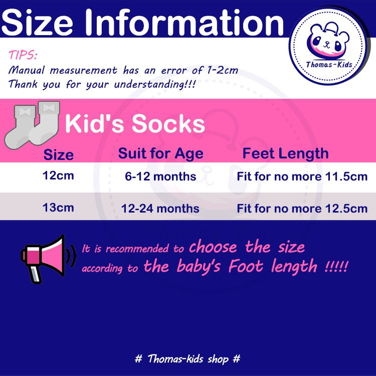 1 Đôi Vớ Cotton Mềm Mại Thoáng Khí Chống Trượt Cho Bé 0.5-2 Tuổi