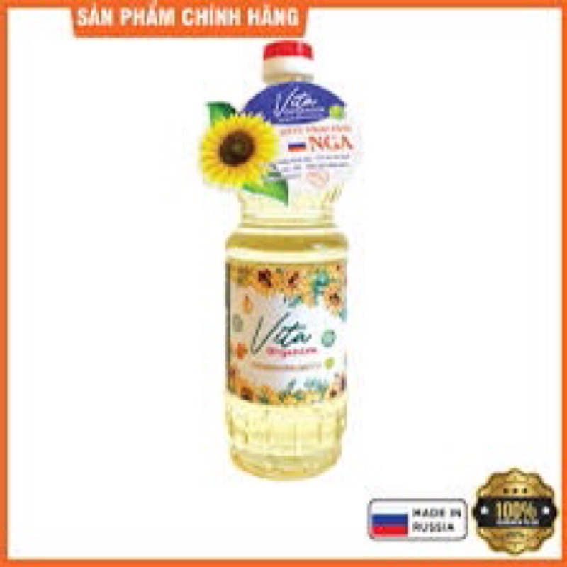 Dầu ăn hướng dương VITA ORGANIC cao cấp chai 1,2,5L