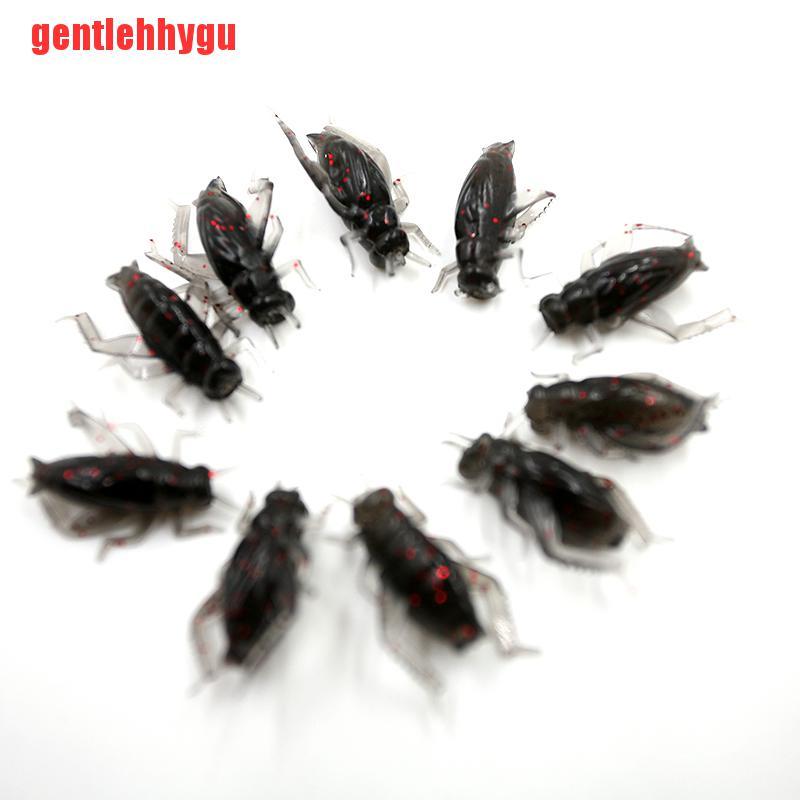 [gentlehhygu]10pcs/Bag Cricket Fishing Lures Black Soft Insect Artificial Bait