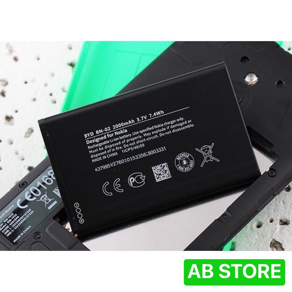 Pin Điện Thoại Nokia XL BYD (BN-02) Dung Lượng 2000mAh - Chính Hãng  [ AB STORE ]