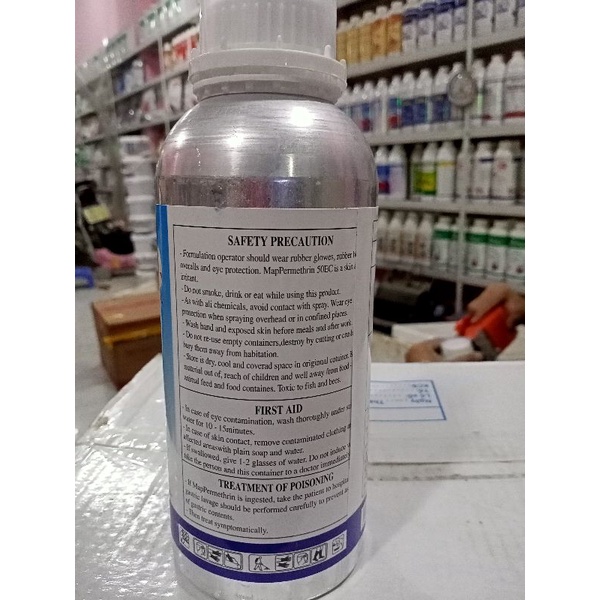 Thuốc phun muỗi y tế MAP PERMETHRIN 50 EC chai nhôm 1 Lit