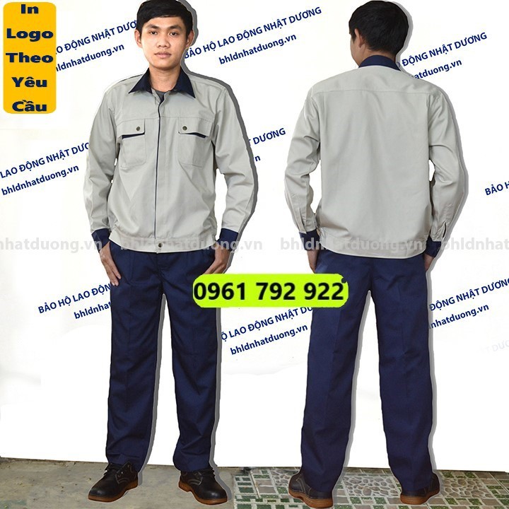 Đồ bảo hộ lao động nam vải kaki pangrim mềm mát Tinba03, Quần áo bảo hộ lao động Nhật Dương bền chắc