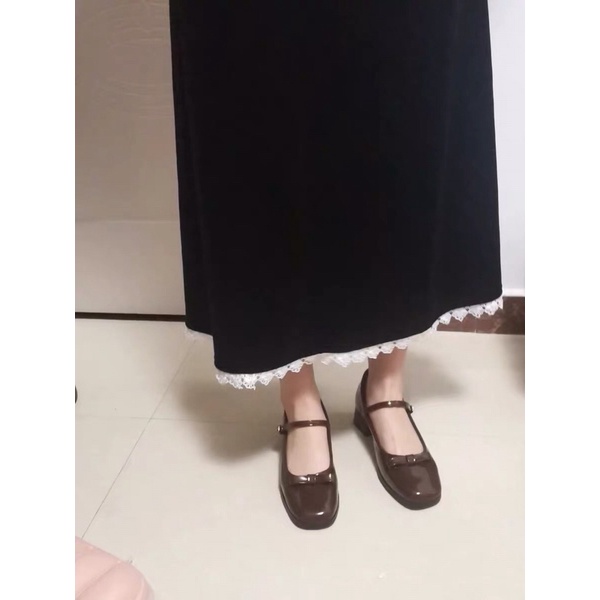 Giày marry jane da bóng giày búp bê nơ