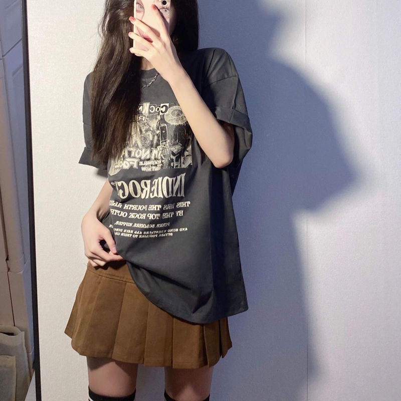 NRVP Áo Thun Nữ Oversize Cổ Tròn Thời Trang Hàn Quốc