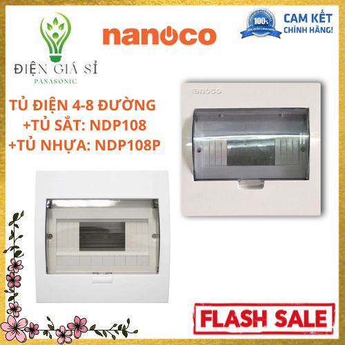 Tủ Điện Âm Tường 4-8 Đường(NDP108/NDP108P) Chính Hãng Nanoco