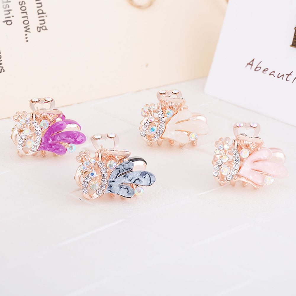 Kẹp tóc hình chim công đính kim cương giả xinh xắn dành cho nữ