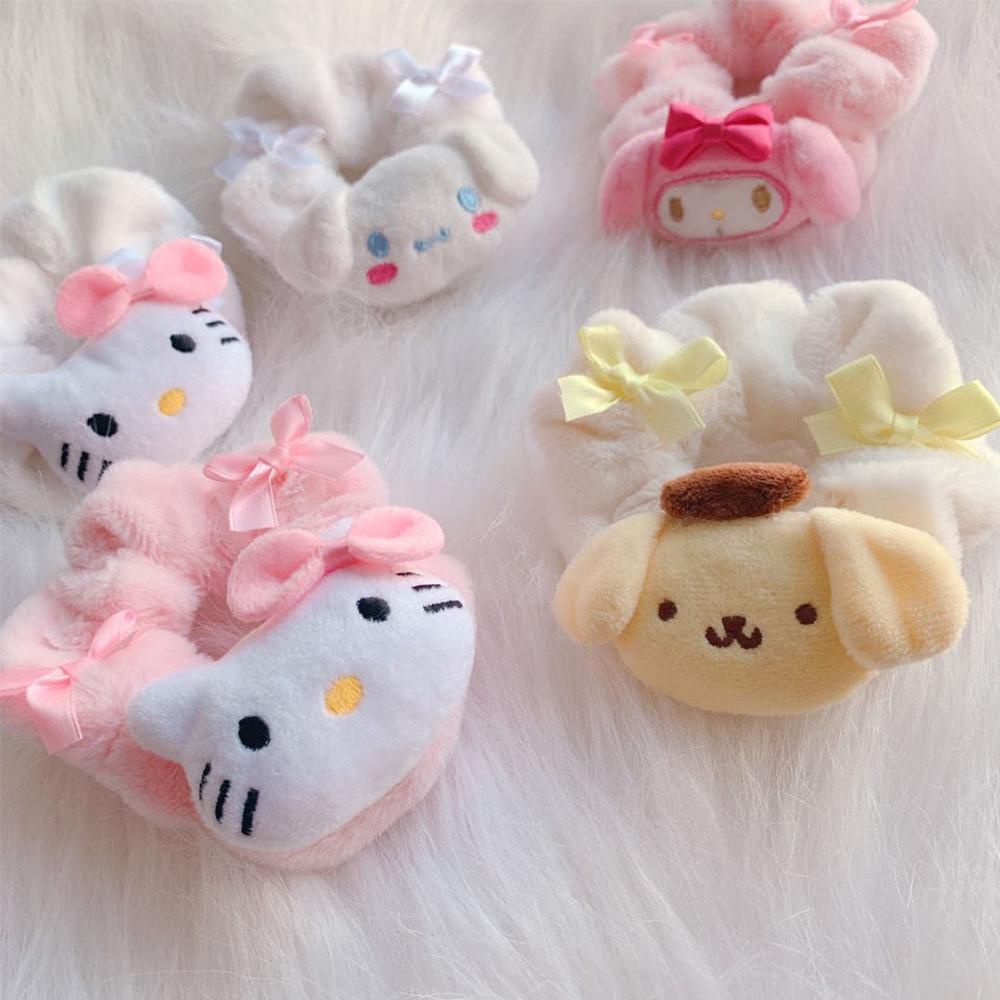 Dây Cột Tóc Lông Xù Kiểu Hoạt Hình Thỏ Mèo Lolita Đáng Yêu