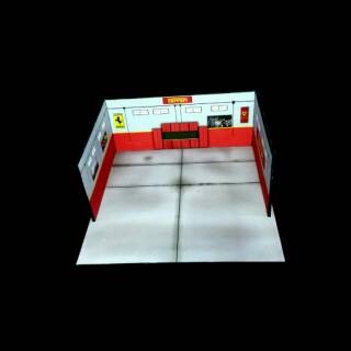 64 Scale Ferrari Garage Diorama Papercraft
