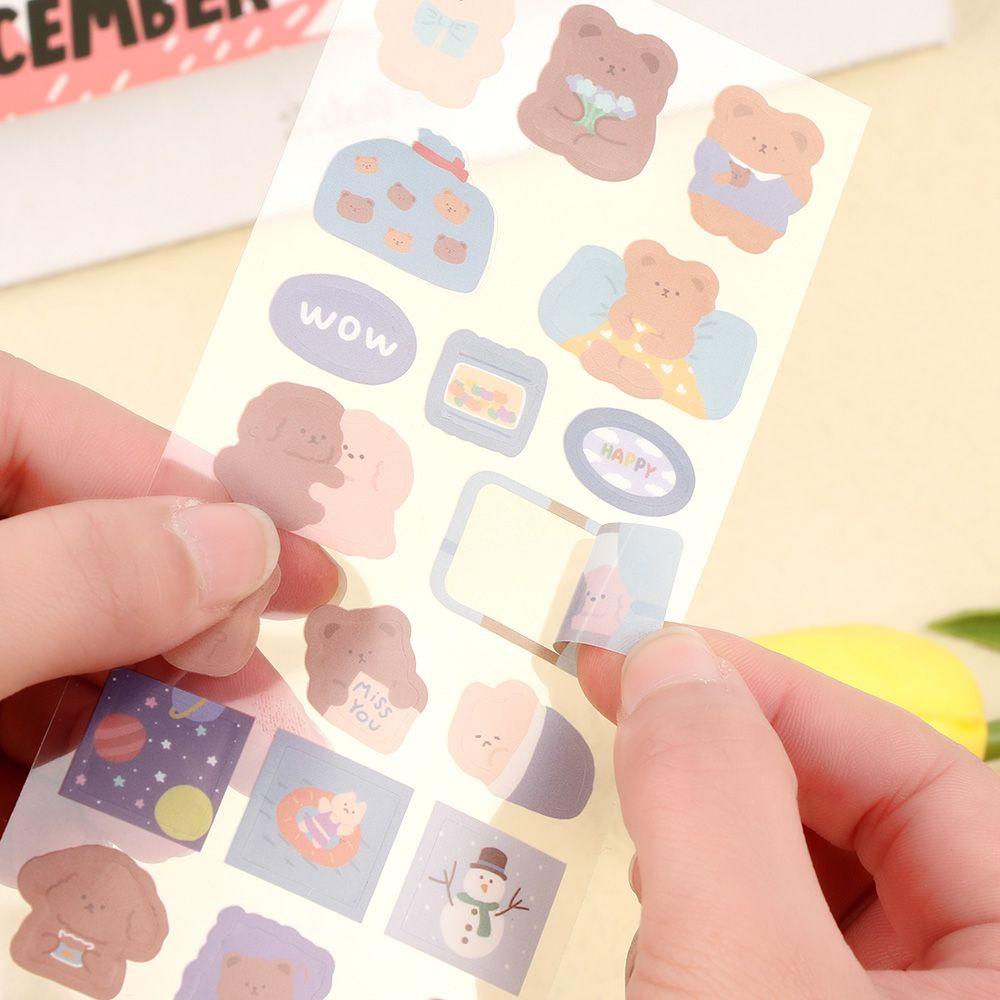 PISTA Bộ 2 Tấm Sticker Hoạt Hình Dễ Thương Dán Trang Trí Sổ Tay Nhật Ký