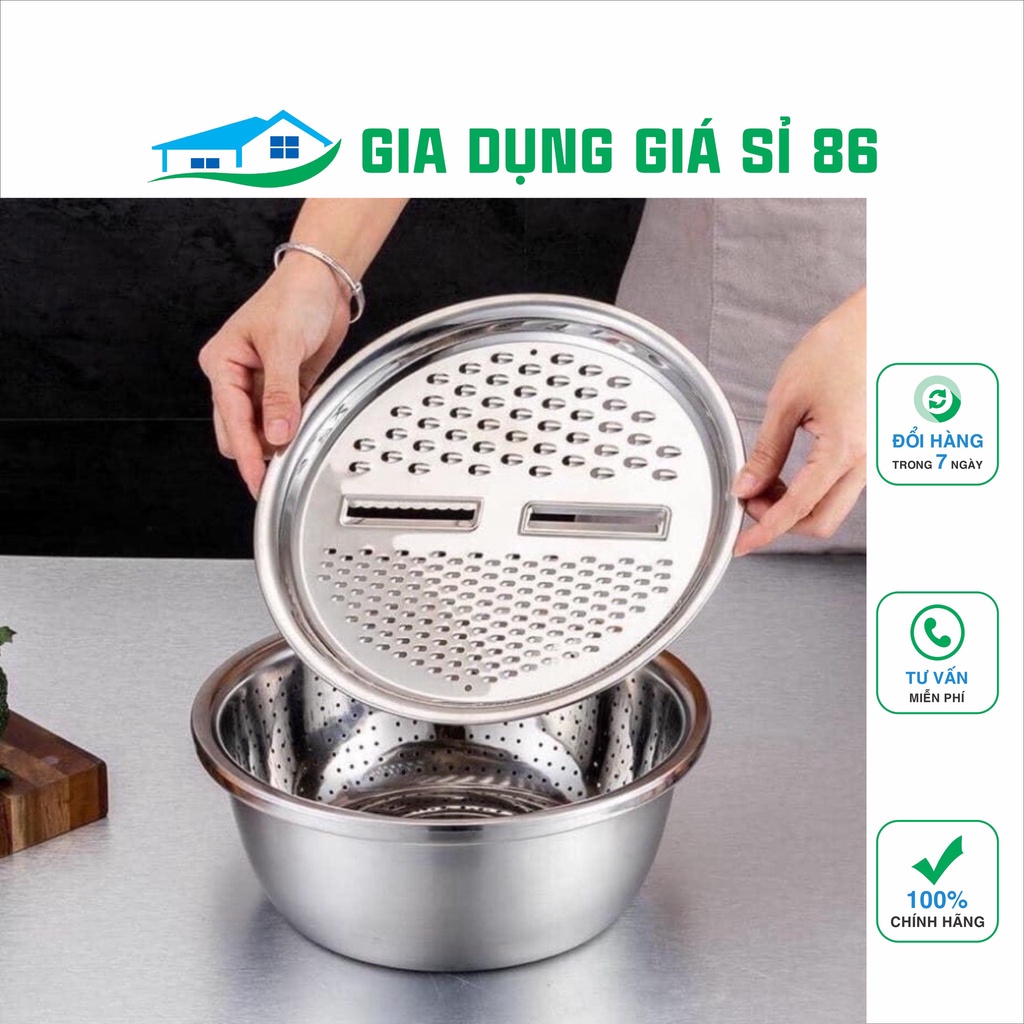 Bộ nạo rau củ 3 món inox-Dụng Cụ Nạo Rau Củ Quả Đa Năng Nhật Bản