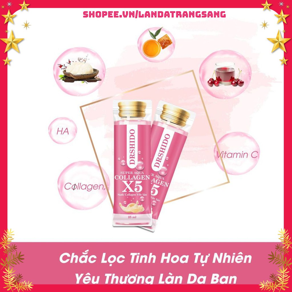 Hộp 10 gói Nước Collagen X5 Yến Sào Nhật Bản