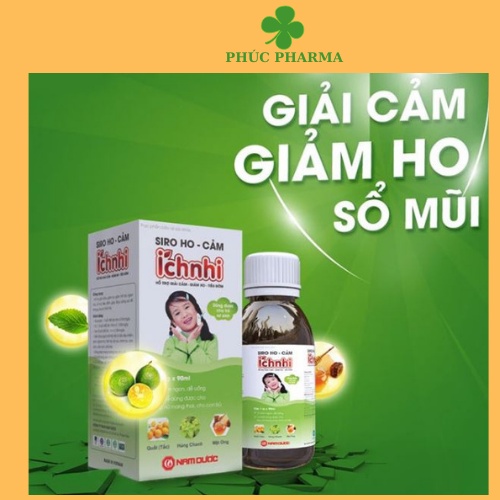Siro ho ích nhi, ho cảm, hắt hơi, sổ mũi, long đờm cho bé, chai 90ml