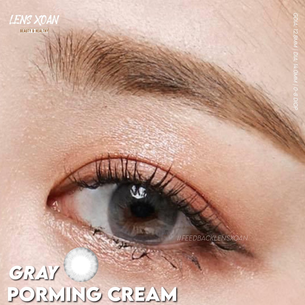 Áp tròng PORMING CREAM GRAY- OLENS (LENS XOẮN)