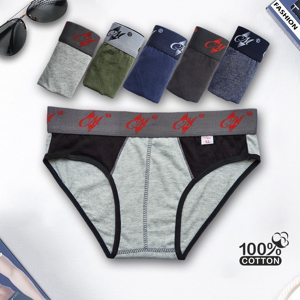 Quần lót nam CM cao cấp, vải cotton 100%, co giãn và thấm hút tốt, đồ lót, quần xì, sịp tam giác