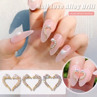 Nghệ thuật làm móng DIY Tình yêu Trang sức kim loại Kim cương Phụ kiện móng tay Ngọc trai Kim cương màu Máy khoan trang trí móng tay