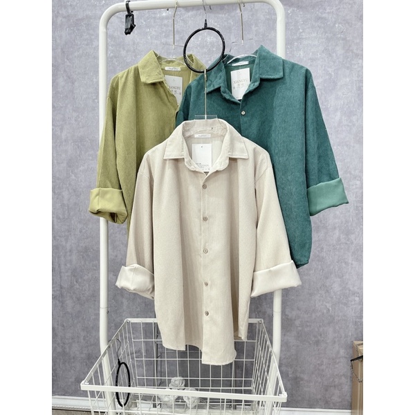 [ 𝐅𝐑𝐄𝐄 𝐒𝐇𝐈𝐏 ]  ÁO SƠ MI NHUNG TĂM FORM THỤNG RỘNG VẠT ĐUÔI TÔM CHẤT NHUNG TĂM NỐNG TO