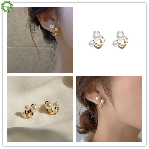 Khuyên tai dạng kẹp vành tai gắn ngọc trai giả thanh lịch cho nữ