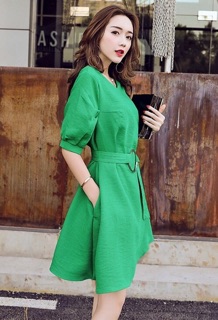 Dầm suông cổ tim tay lỡ