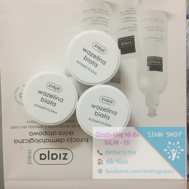 Kem Dưỡng Ẩm cho Da Khô Wazelina Biala kosmetyczna Ziaja 30ml