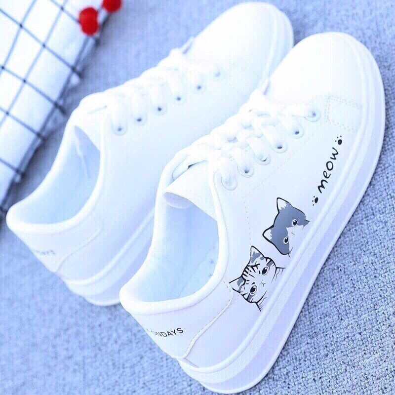 FREESHIP 50K Giày Thể Thao nữ trắng meow meow siêu hot | BigBuy360 - bigbuy360.vn