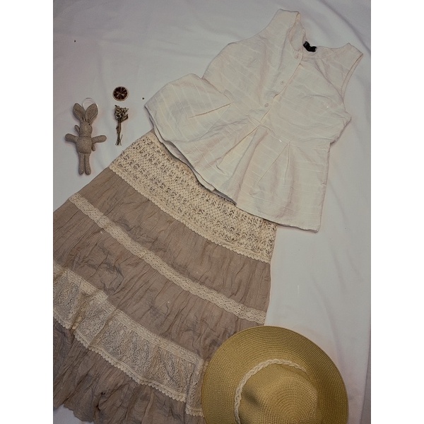 SET ÁO CHÂN VÁY REN TIỂU THƯ, VINTAGE