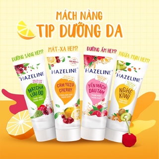 Sữa Rửa Mặt HAZELINE Nghệ Kiwi, Matcha Lựu Đỏ, Dâu Tằm Yến Mạch Tuýp Lớn 100g