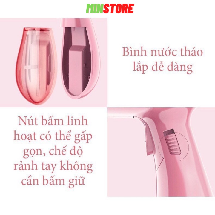 Bàn ủi hơi nước cầm tay gấp gọn, Bàn là hơi nước SONAKY SK-3060 công suất 1500W mẫu mới 2021