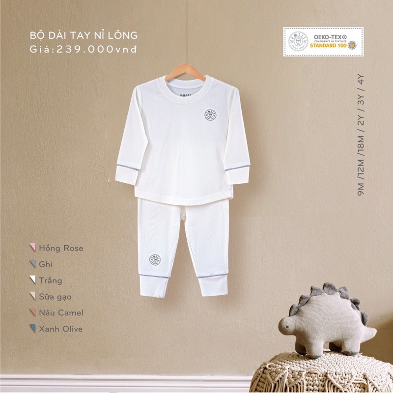 Bộ Hrnee Cài Vai Nỉ Lông