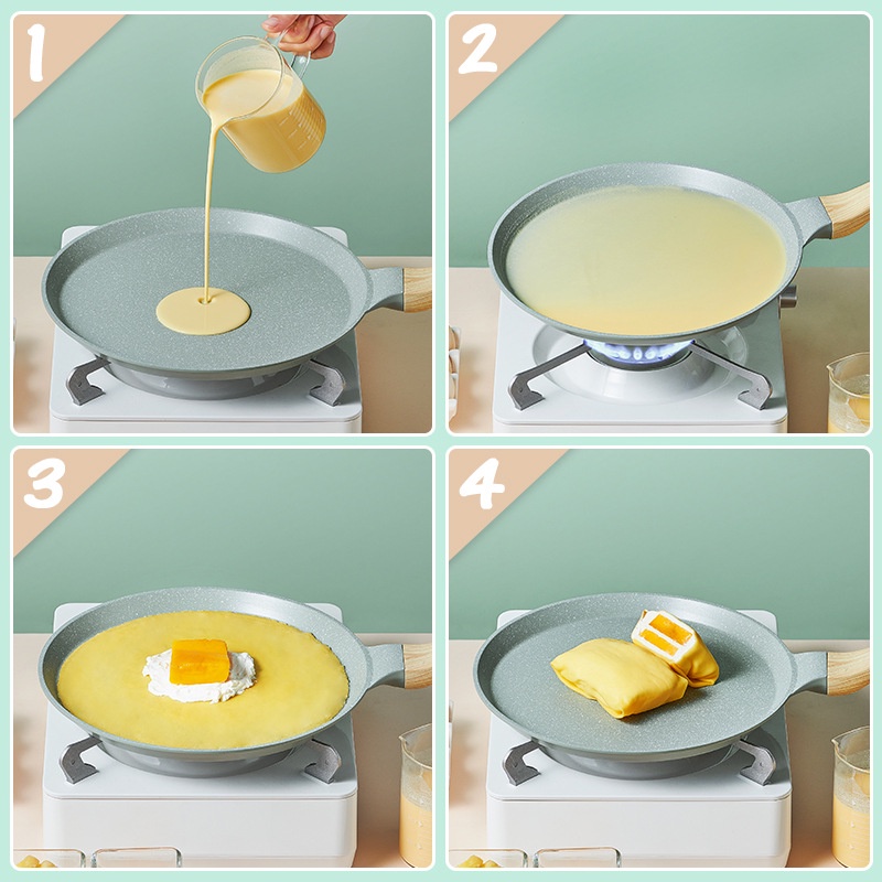 S&S 20/24/28Cm Chảo Chống Dính Chảo Tràm Đặc Biệt Chảo Bánh Kếp Chảo Trứng Tráng Chảo Thích Hợp Cho Bếp Gas Và Bếp Điện Từ