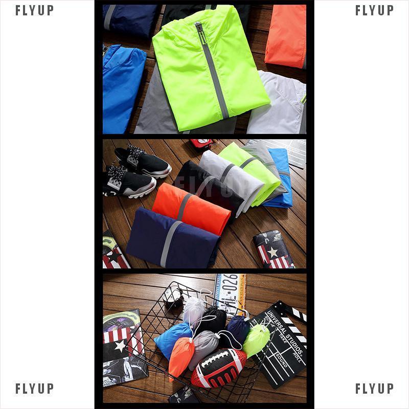 「FLYUP」Men's Waterproof Windbreaker Zipper Jacket Hoodie Light Sports Outwear Coat Gym