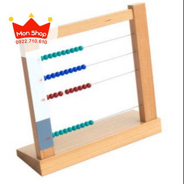 Giáo cụ Montessori bản Quốc tế - Khung chứa các chuỗi hạt màu cỡ nhỏ (Small Bead Frame)
