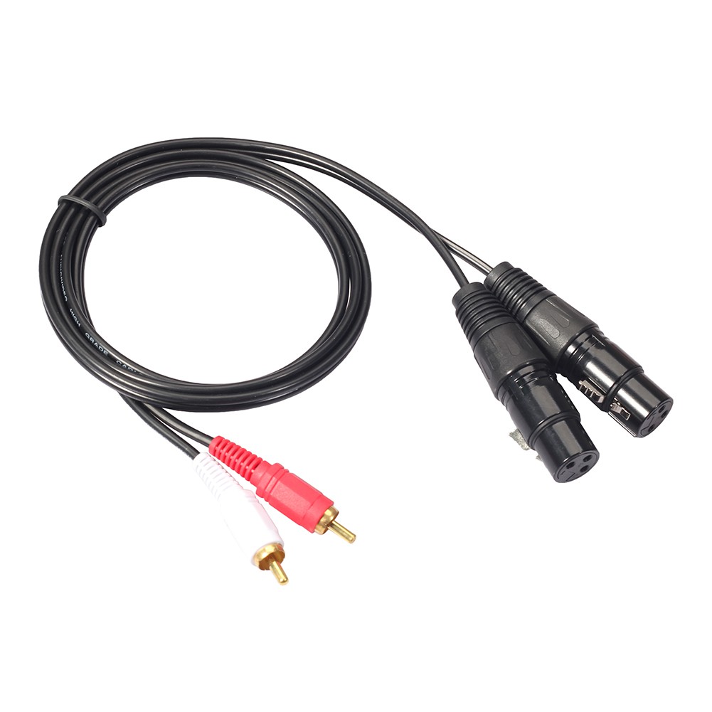 Dây Cáp Âm Thanh 1.5m 2 Rca Male Sang 2 Xlr 3pin Female Cho Bộ Khuếch Đại Âm Thanh