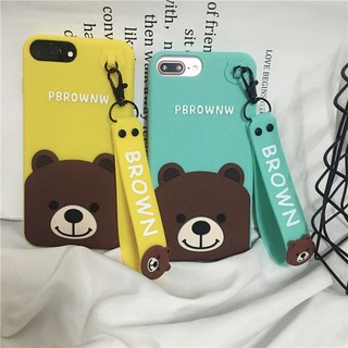 Ốp lưng in hình gấu Brown thời trang có dây đeo cho OPPO A37 A39 A57 A83 F1S F3 Plus F5