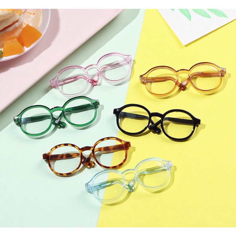 kính gọng trong suốt cho doll 20cm