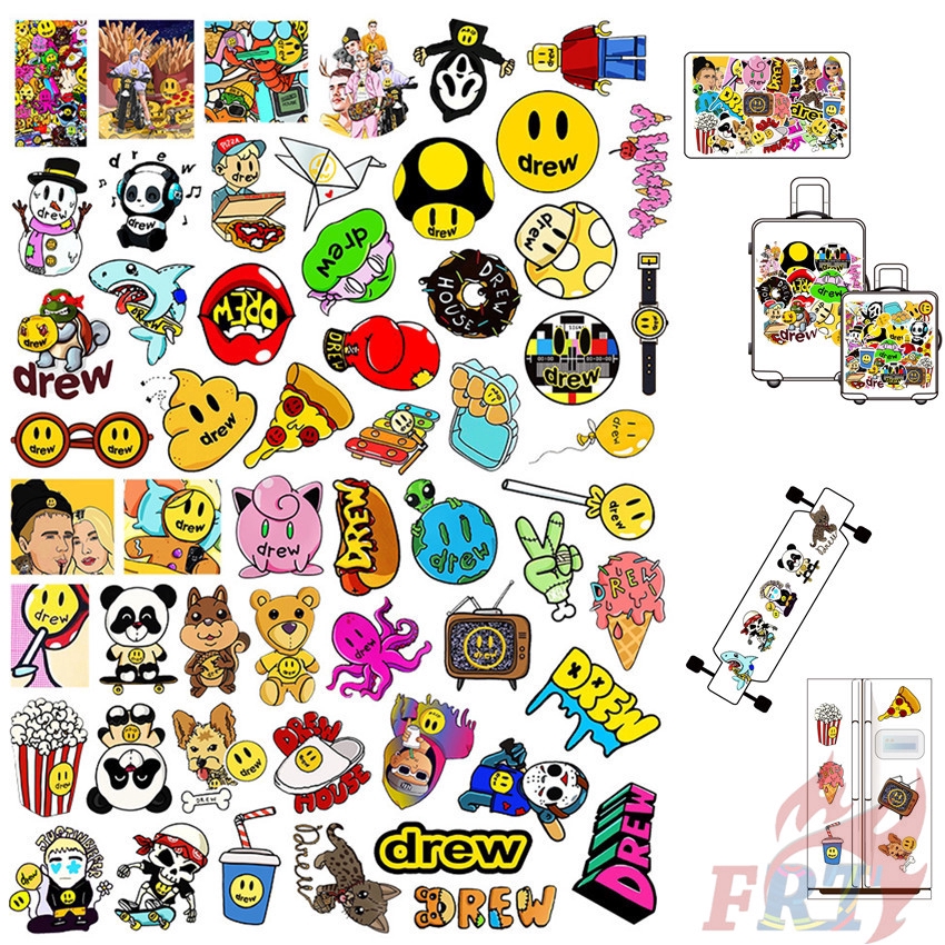 ❉ Drew House - Justin Bieber Fashion Brand Series 03 Stickers ❉ 50Pcs/Set Waterproof DIY Decals Doodle Stickers