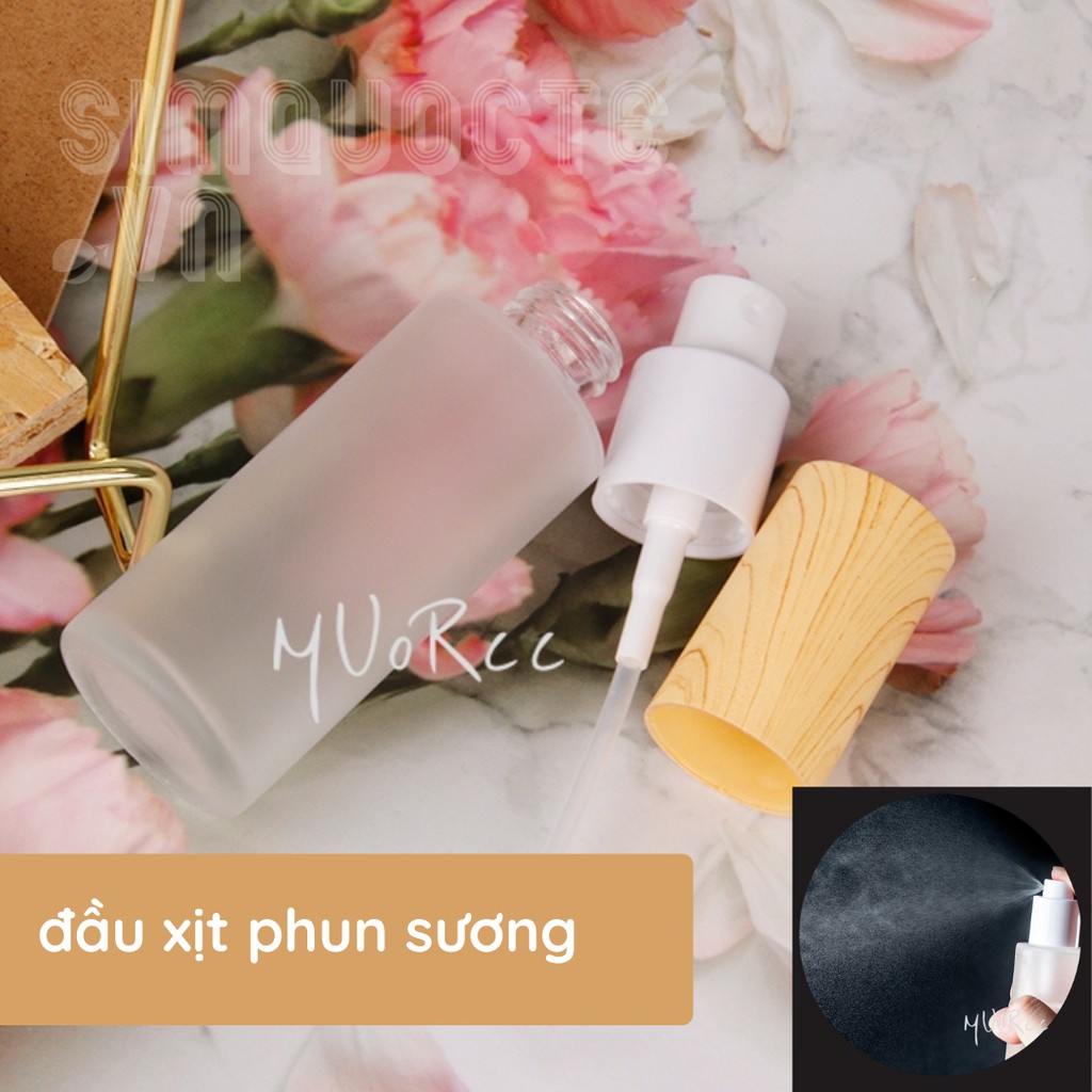 [20-50ML] Lọ chiết mỹ phẩm thủy tinh nắp vân gỗ phong cách nhật bản