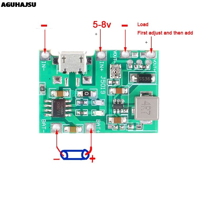 Mạch sạc pin 18650 TP4056 tích hợp tăng áp từ 3.7V lên 9V 12V 15V 27V Mạch UPS mini cho model mạng