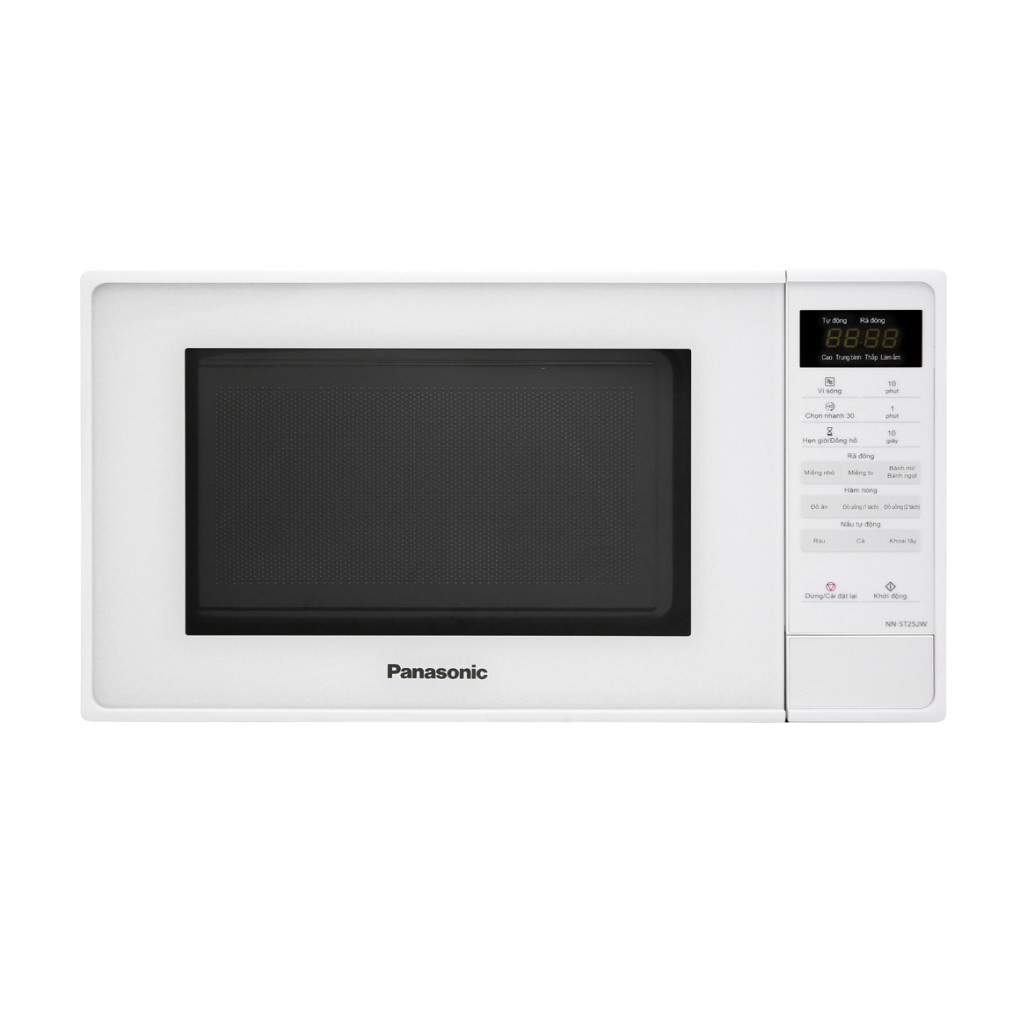 [CHÍNH HÃNG] LÒ VI SÓNG KHÔNG NƯỚNG PANASONIC PALM-NN-ST25JWYUE 20L 800W - 9 THỰC ĐƠN TỰ ĐỘNG (Màu trắng)