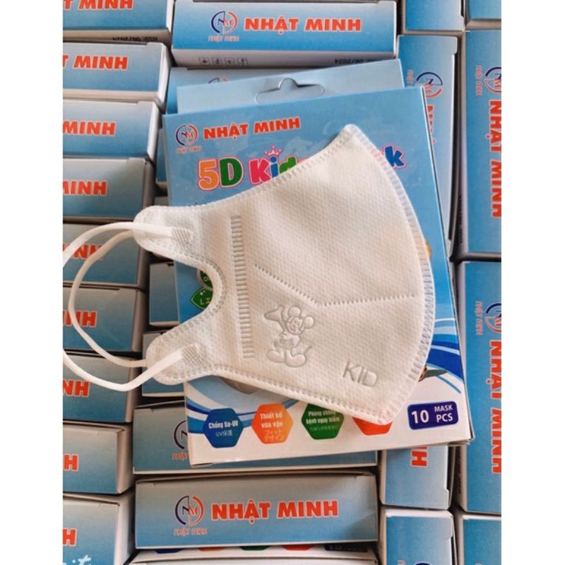 KHẨU TRANG 5D KID HỘP 10 CHIẾC KHÁNG KHUẨN, NGỪA BỤI CHO BÉ