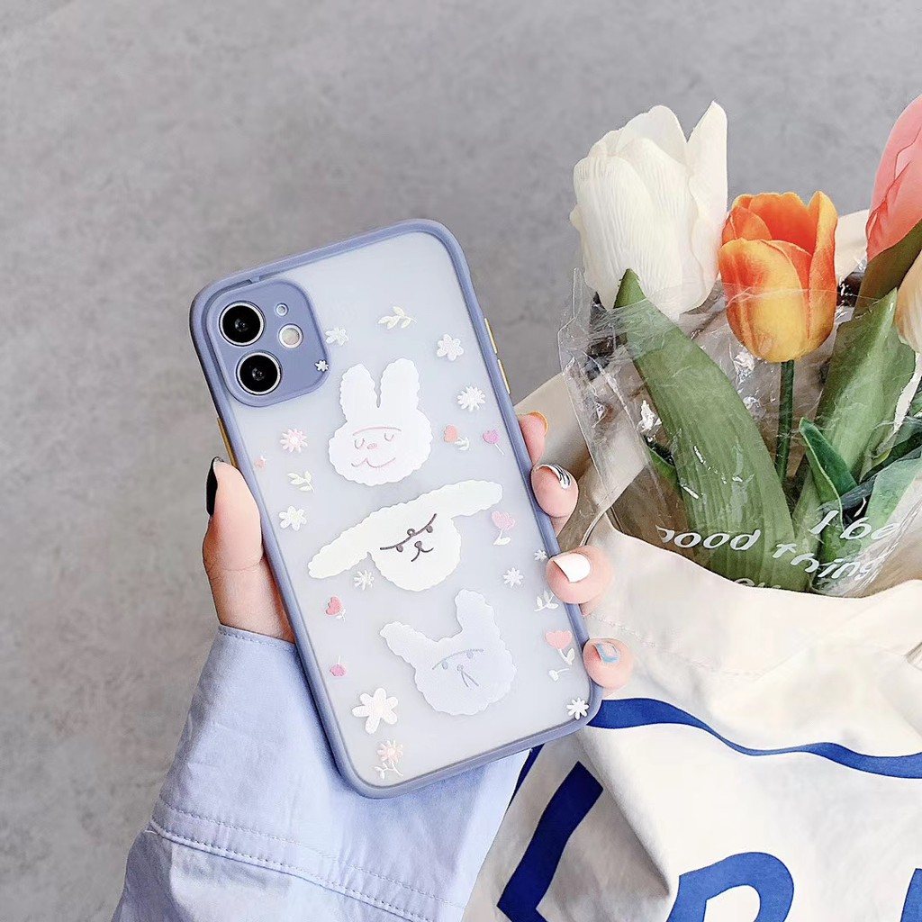 Ốp điện thoại mềm họa tiết thỏ và hoa 3D cho iPhone 11 Pro Promax X XS XR XSmax 6 6s 7 8 plus | BigBuy360 - bigbuy360.vn