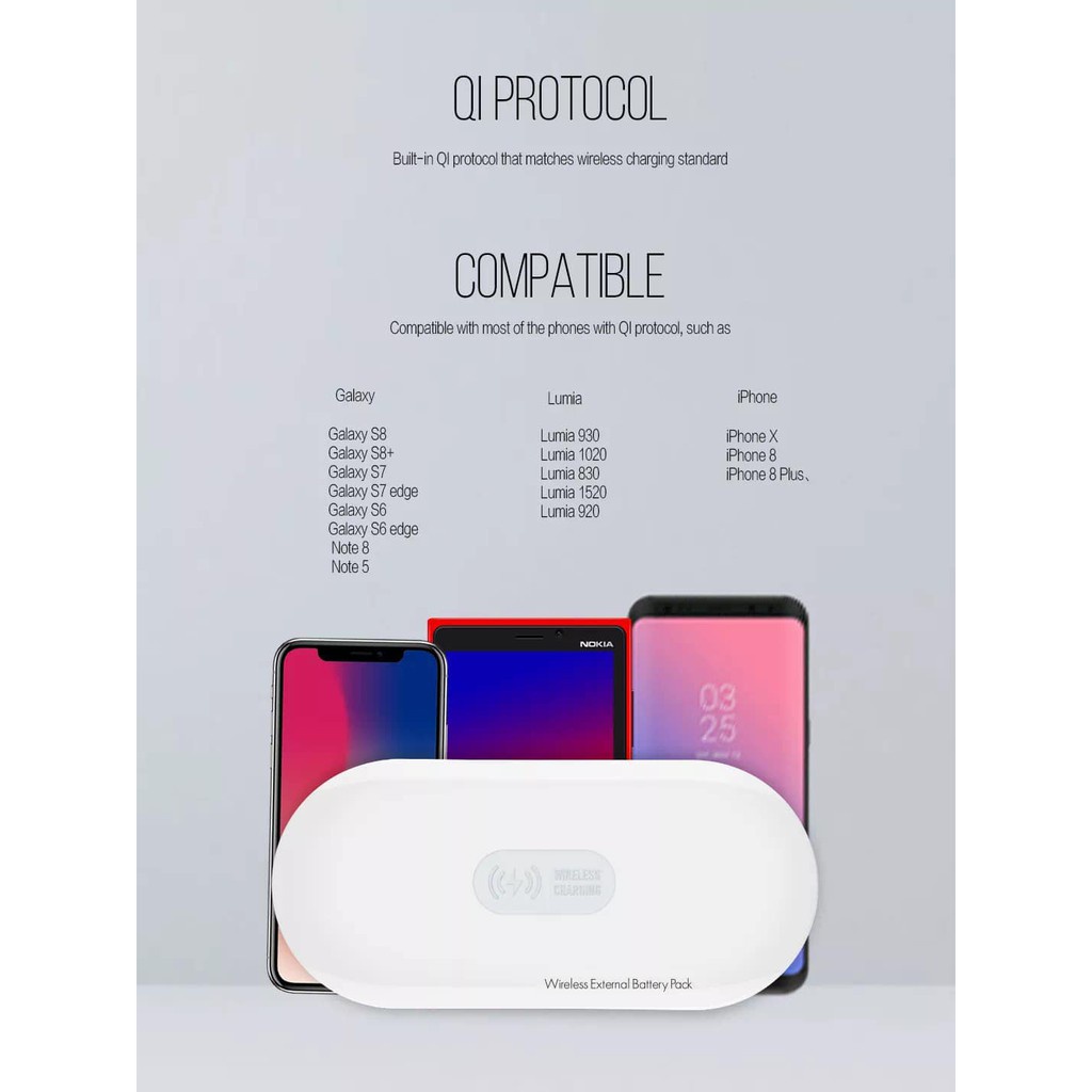 Pin sạc dự phòng không dây 10000mAh LDNIO Sạc được bằng cáp