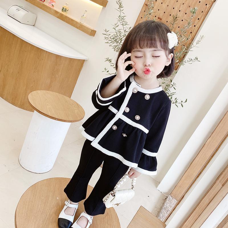 Bộ Đồ Hai Món Gồm Áo Tay Chuông Và Quần Phong Cách Phương Tây Dành Cho Bé Gái 2021 Thời Trang