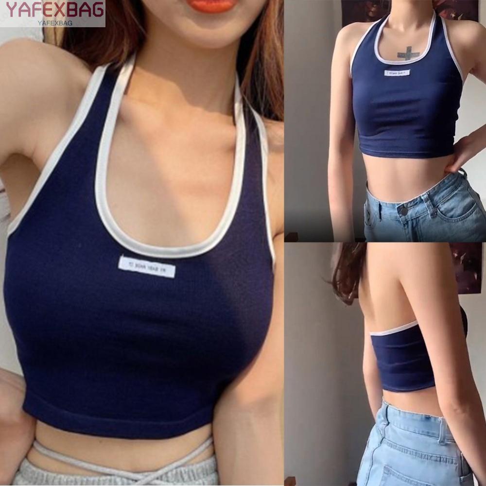 Women 3 Hole Crop Top Camisole Two-piece Sleeveless U-neck Sexy Fashion  hot sale 2021 new