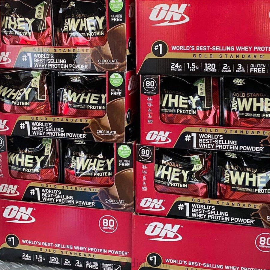 Whey Protein Isolate Bột Tăng Cơ Whey Protein Whey On Optimum Nutrition Gold Standard 100% 80 Vị Vanilla kèm Bình Lắc